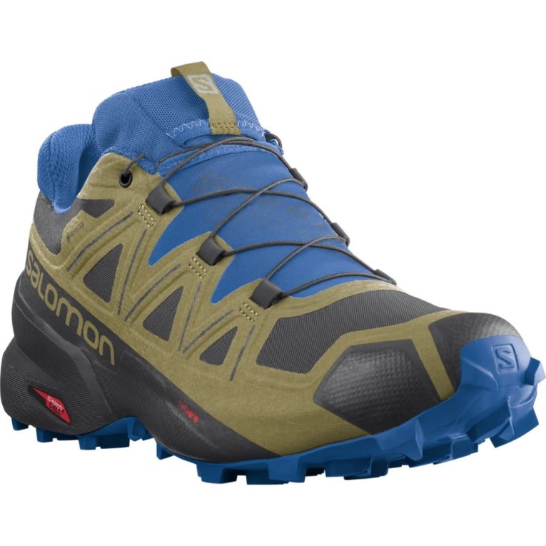 Tenis Para Trail Running Salomon Speedcross 5 GTX Hombre Negros Azules Verde Oliva | MX WQKX541